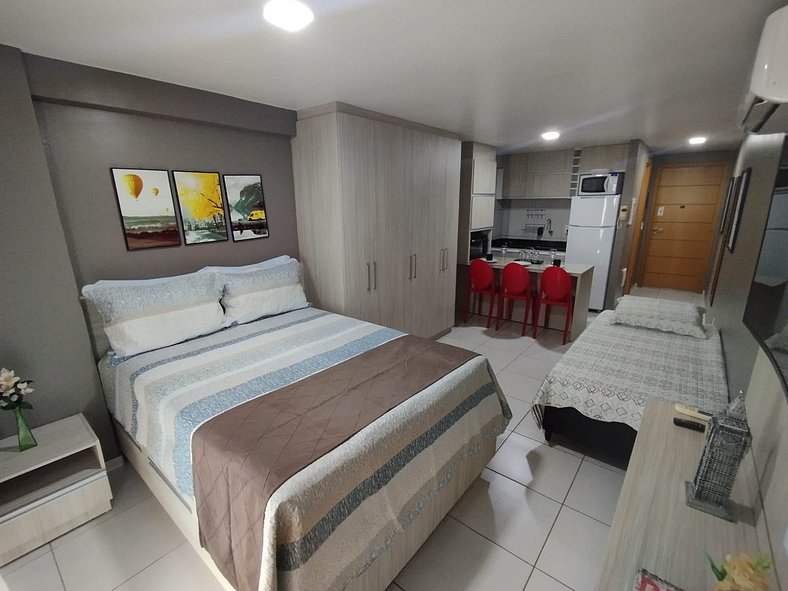 Estudio Confort West Flat com ótima localização.